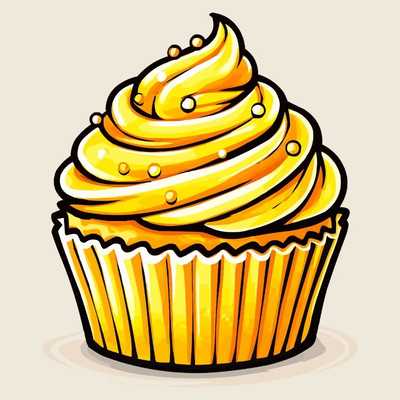 Cupcake jaune doré