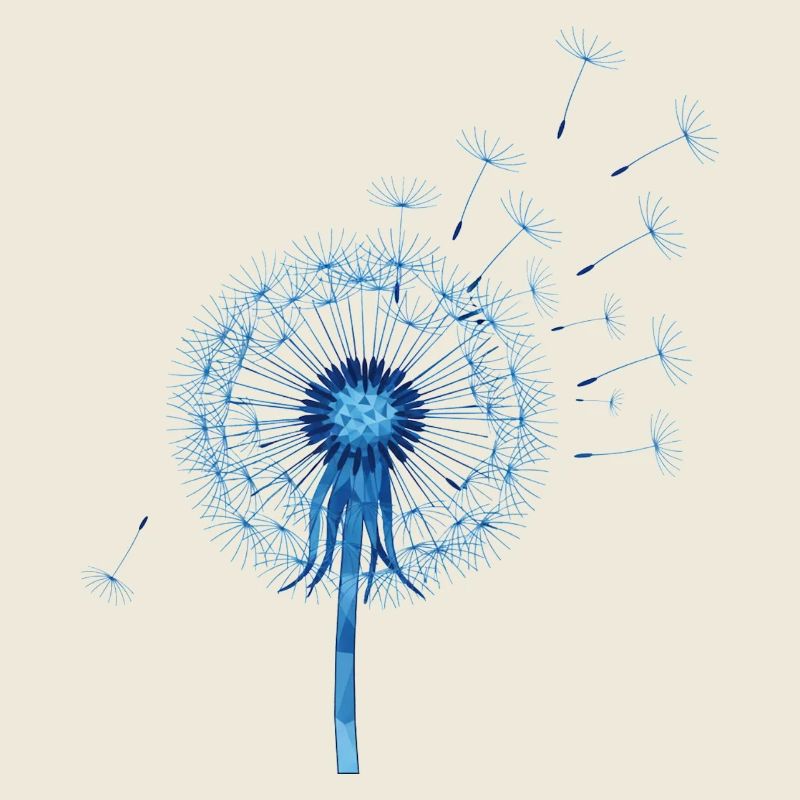 Blauer Dandelion Origami Muster