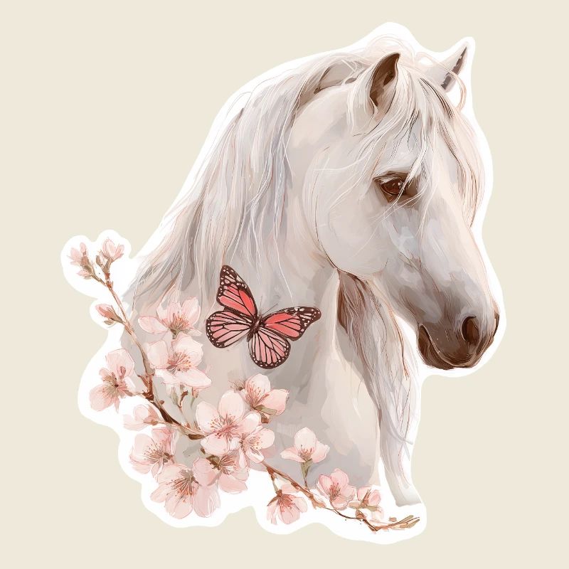 Cheval avec papillon