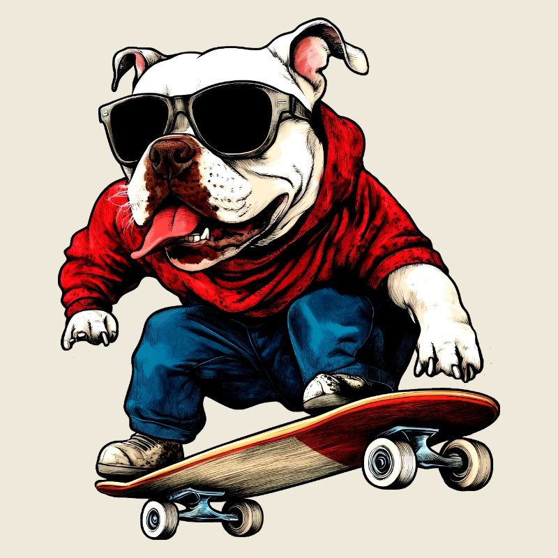 Skateboard Hund