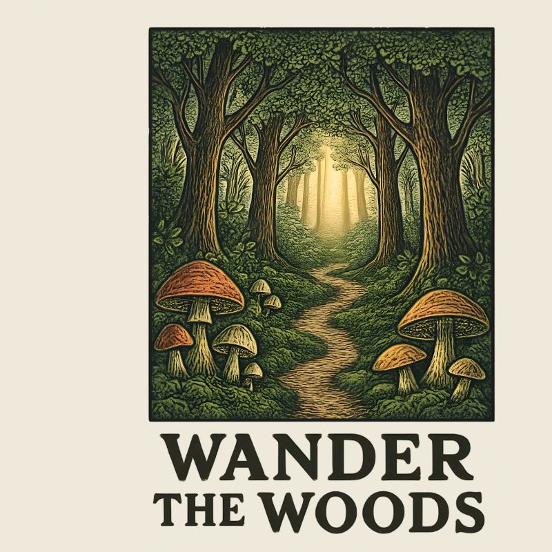 Forest path of hikers