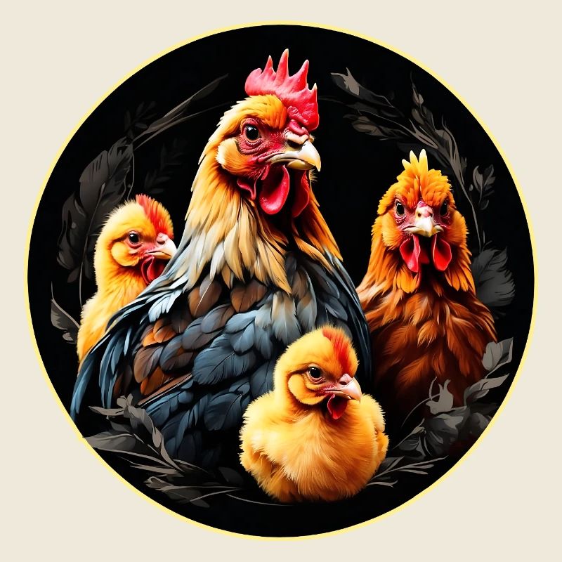Cute chicken family