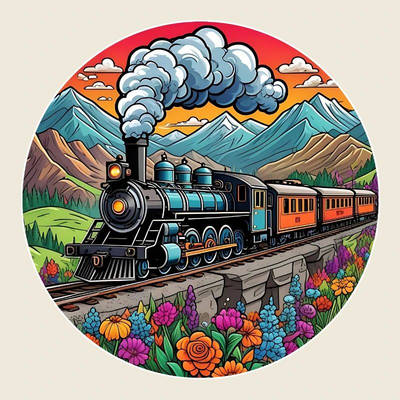 Nostalgischer Eisenbahnzug qualmender Lokomotive