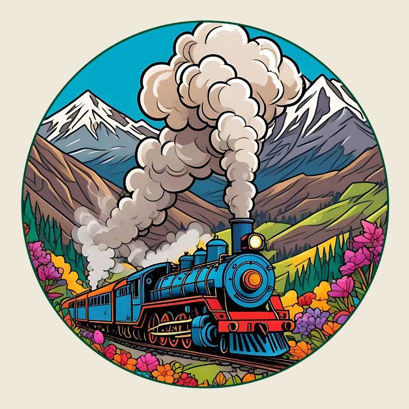 Nostalgischer Eisenbahnzug qualmender Lokomotive