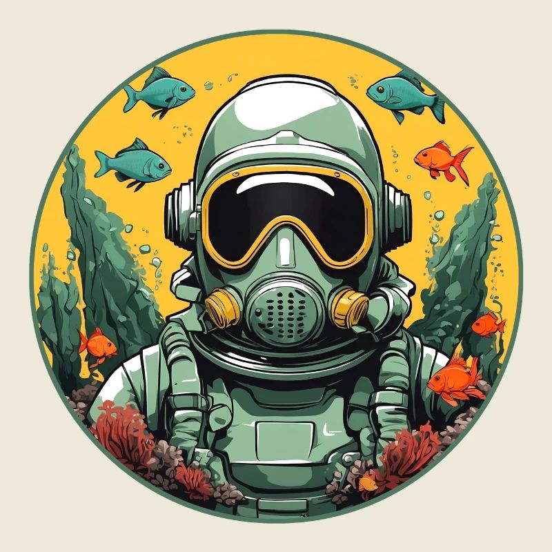 Jetpilot Helm unter Wasser mit Fischen