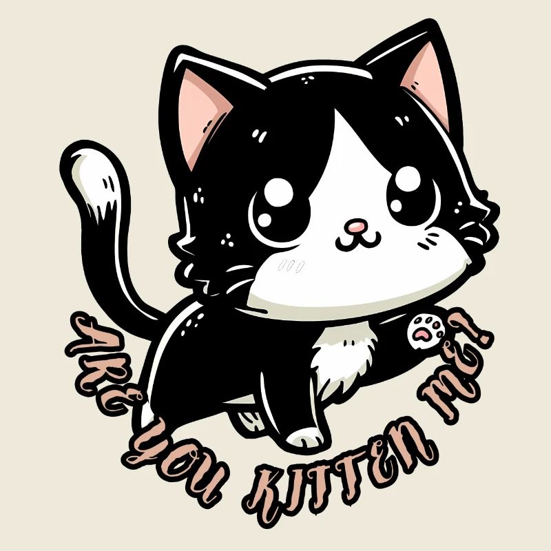 Un chaton sympa. Drôle d’inscription. Tu es mon chat.
