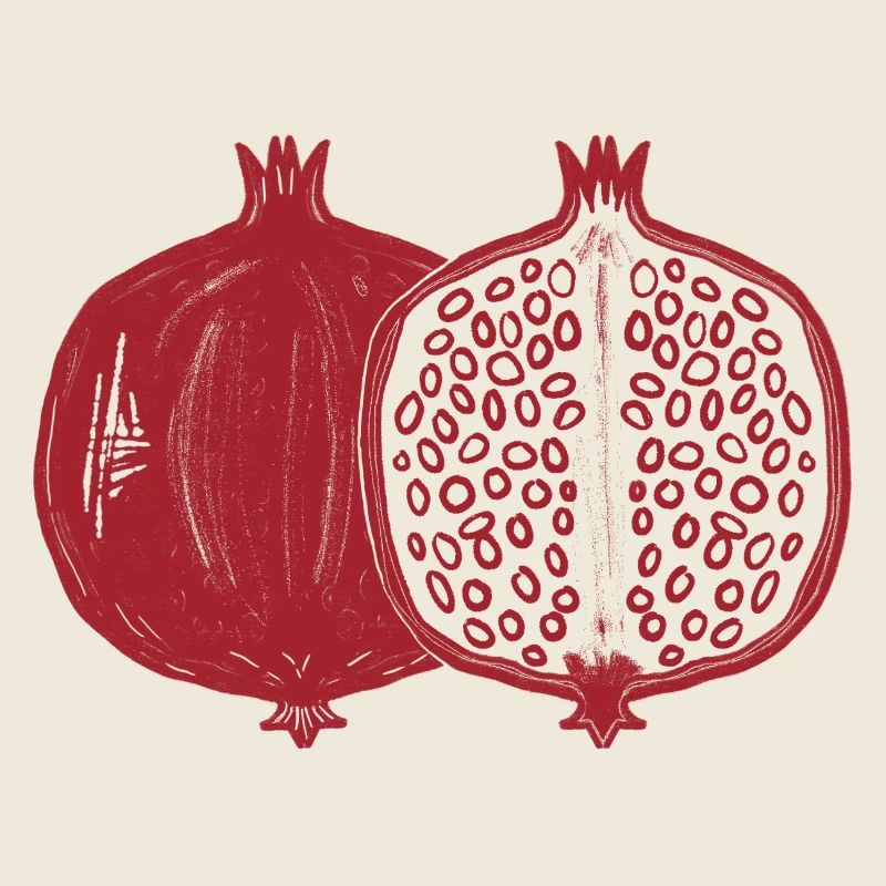 Granatapfel Schnitt Motiv