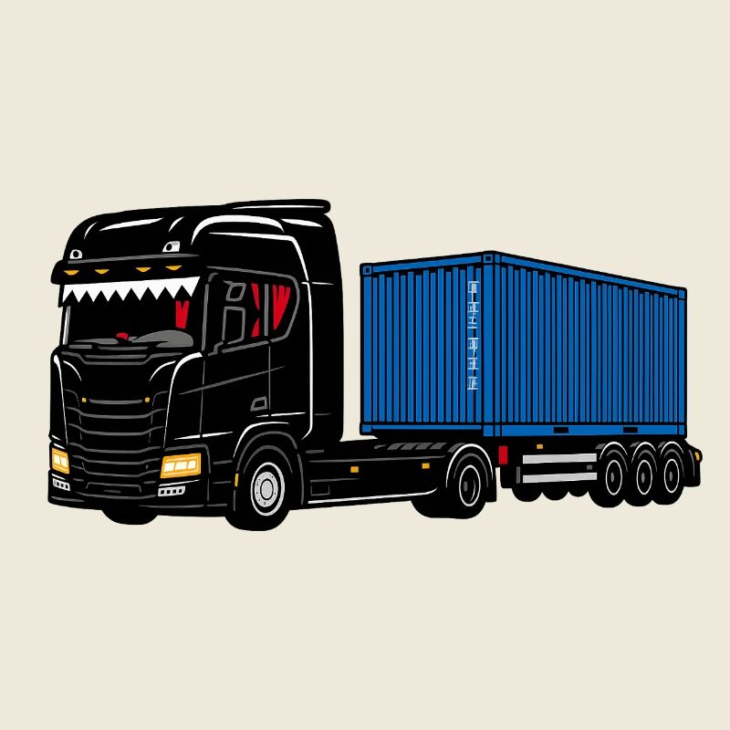 Container-Trucker auf Achse mit der Büchse.