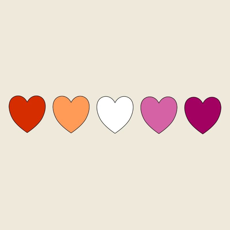 Subtle Lesbian Pride hearts