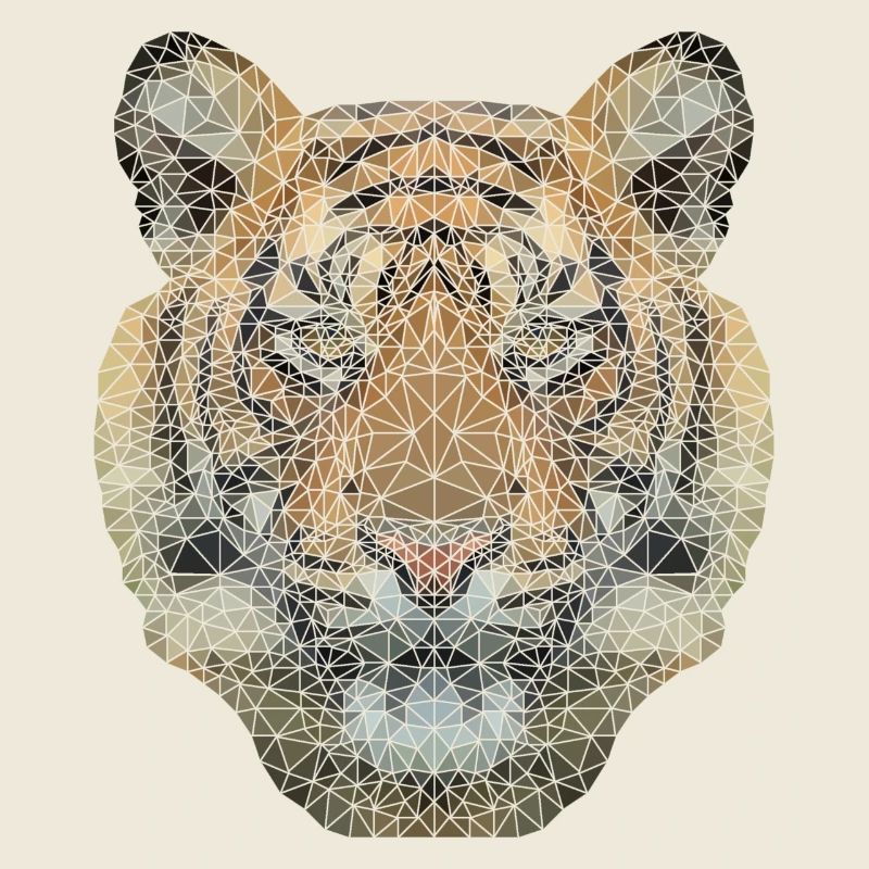 Polygon Tiger Transparent