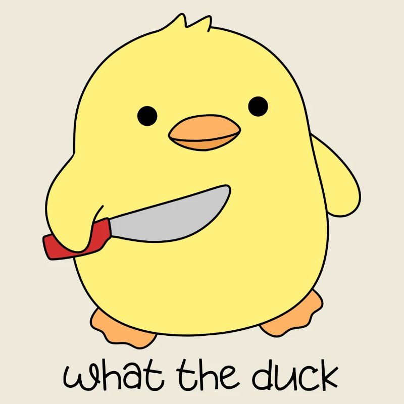 Citation de canard drôle ce que te canard avec couteau