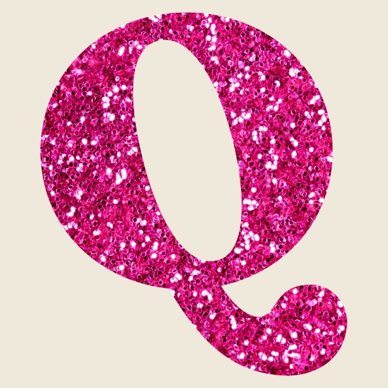 Lettre q rose pailleté