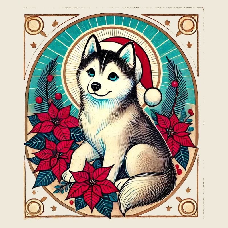 Alaskan Malamute Christmas