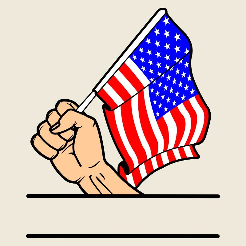 Espace de texte du poing du drapeau des États-Unis