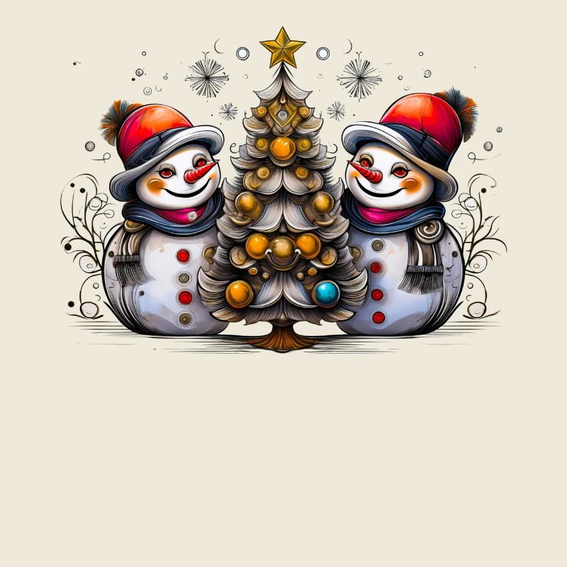 Bunte Schneemänner Moderne Malerei