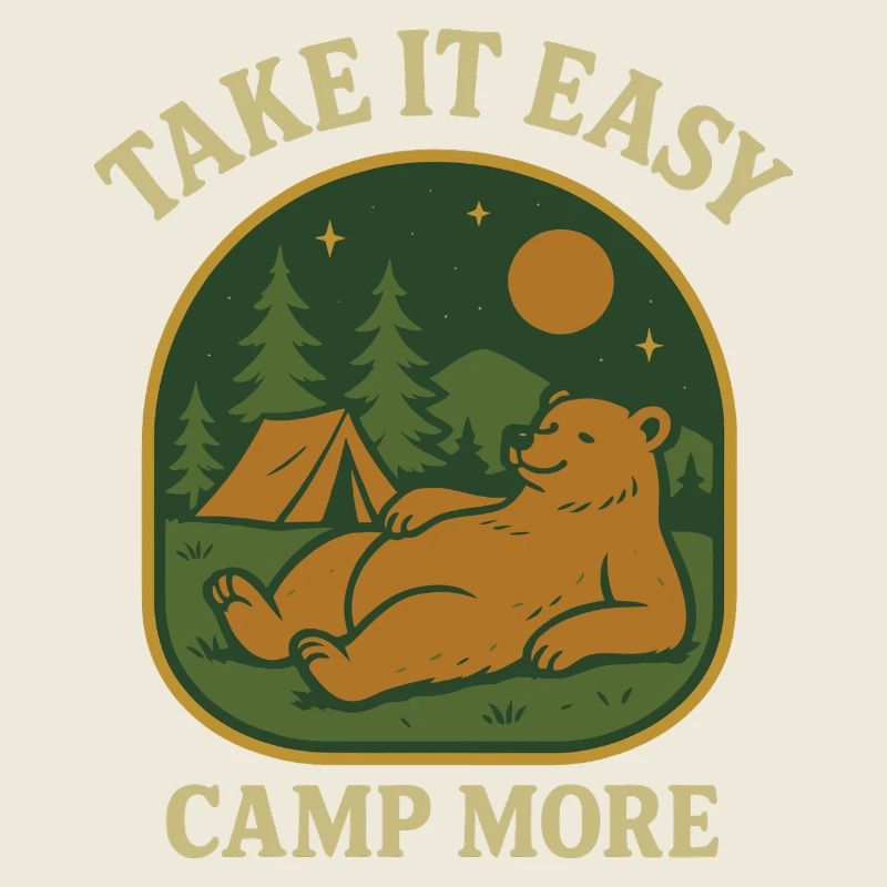 Motif d’ours douillet pour le camping