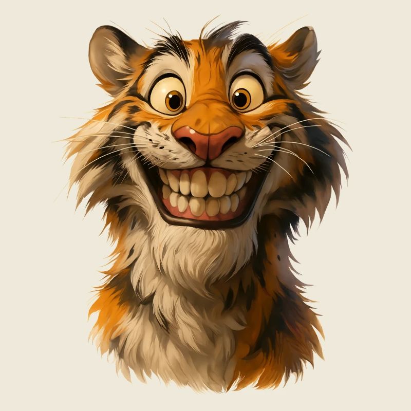 Portrait de tigre souriant vibrant