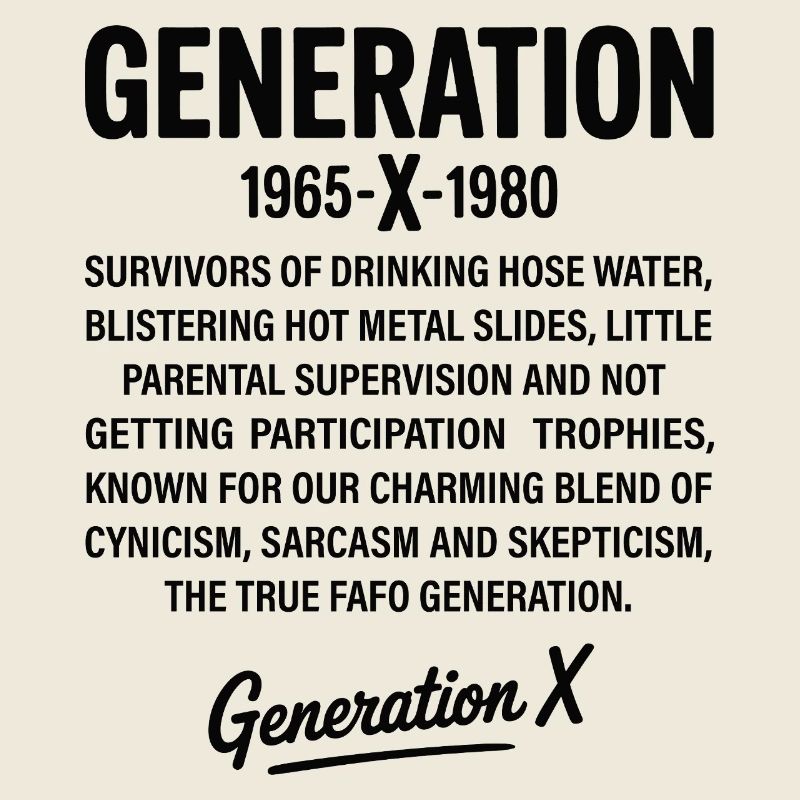 Retro-Textdesign der Generation X