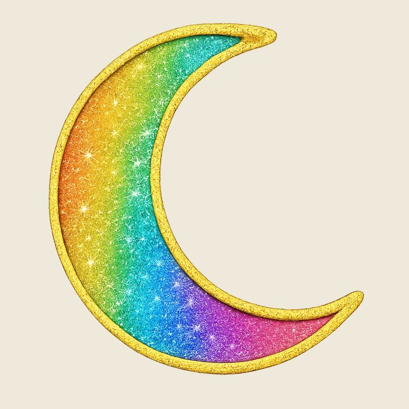 Conception de paillettes de lune arc-en-ciel