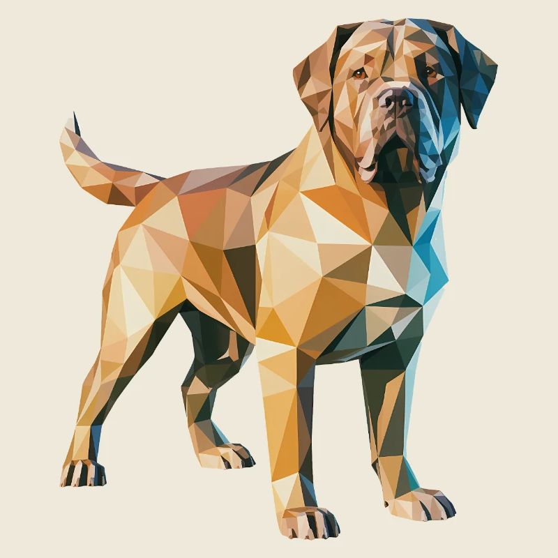 Brauner Hund - Cooles Low-Poly-Logo