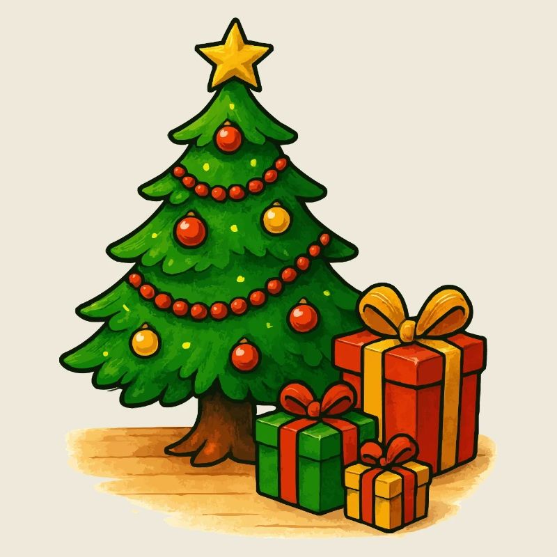 Weihnachtsbaum mit Geschenken Muster