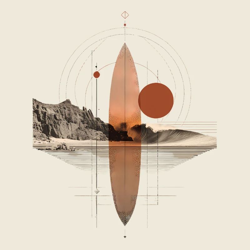 Copper Waves Orbit - Geometric Surfboard