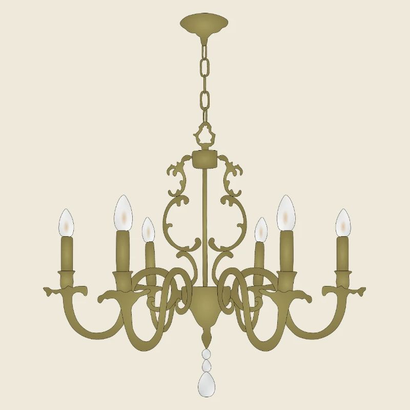 Goldene Kronleuchter-Pendellampe