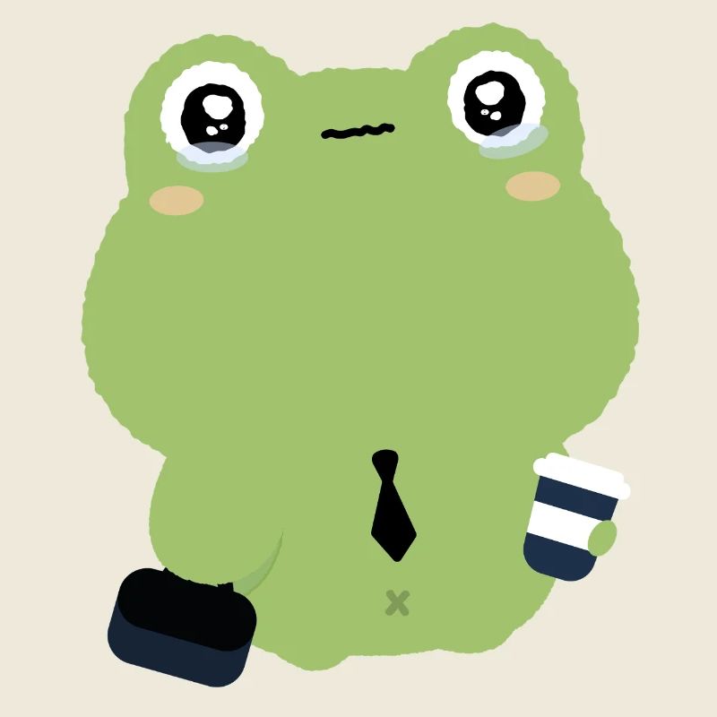 Tired Office Frog in Tie