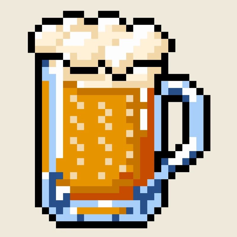 Beer Glass Pixel Art – Retro Beer Design