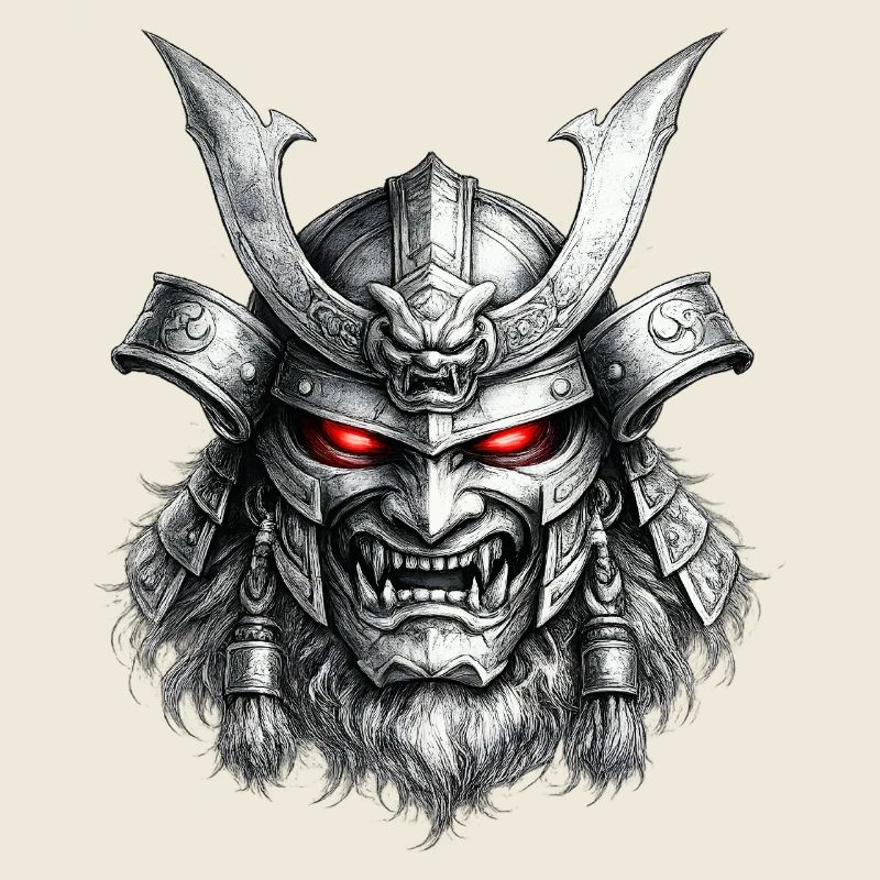 Samurai-Maskenkrieger Japanische Dämonenkunst