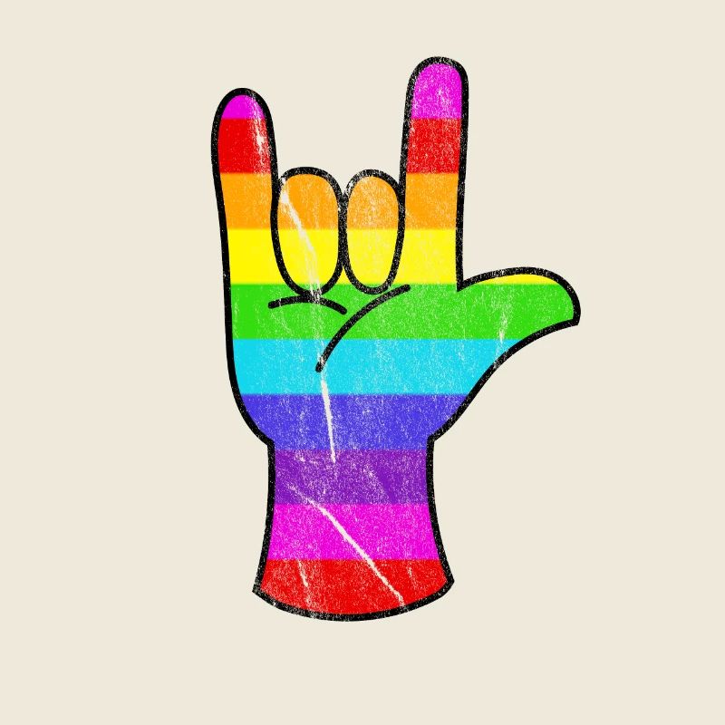 Rainbow Hand Rocking LGBT Pride