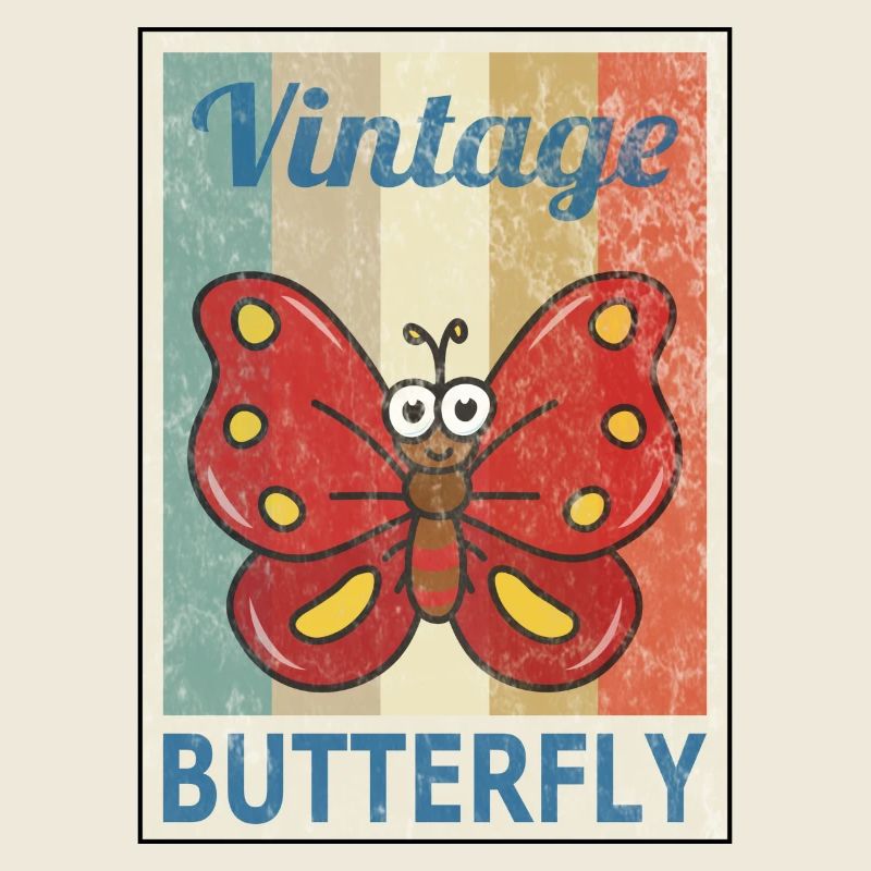 Papillon Vintage Style rétro Grunge