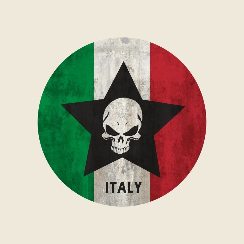 Italy star with skull in retro gift
