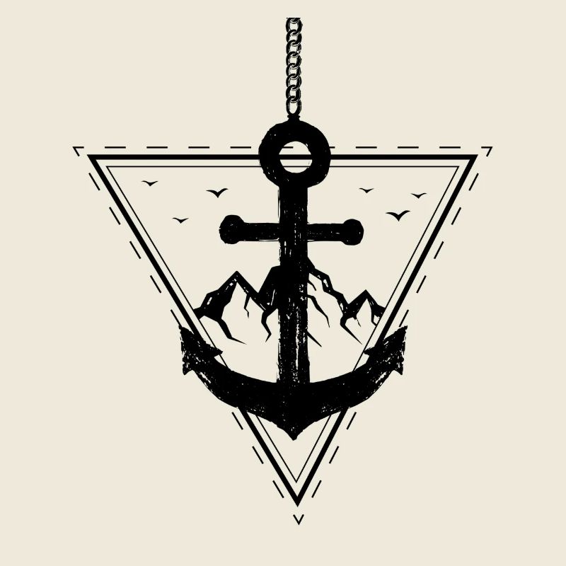 Anchor and mountain