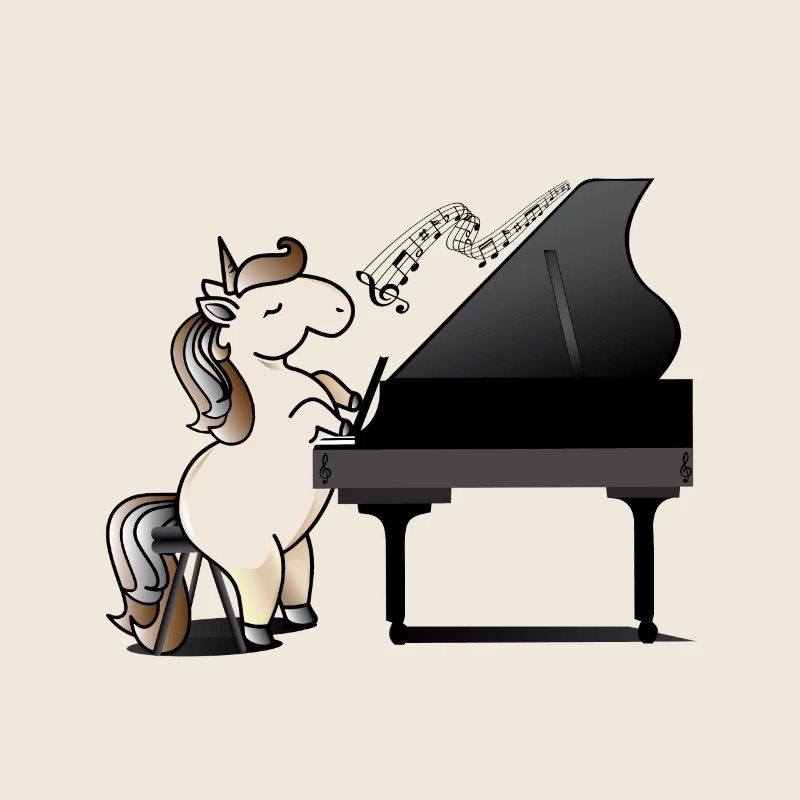 Unicorn plays piano piano gift