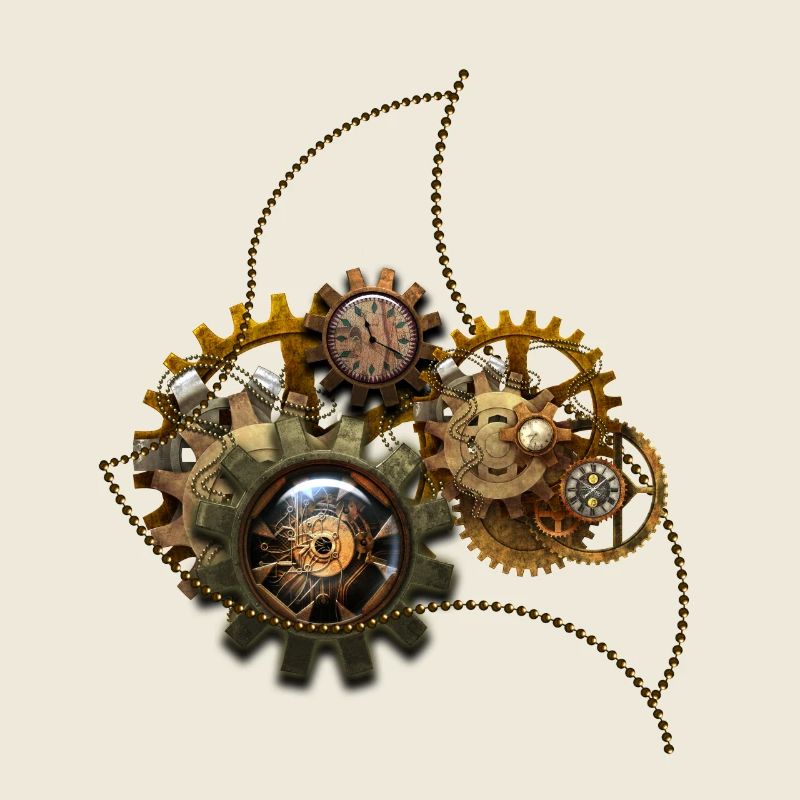 Steampunk, wunderbare Uhr mit Getriebe.