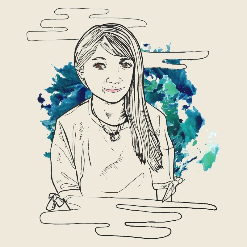 Fille souriante avec motif