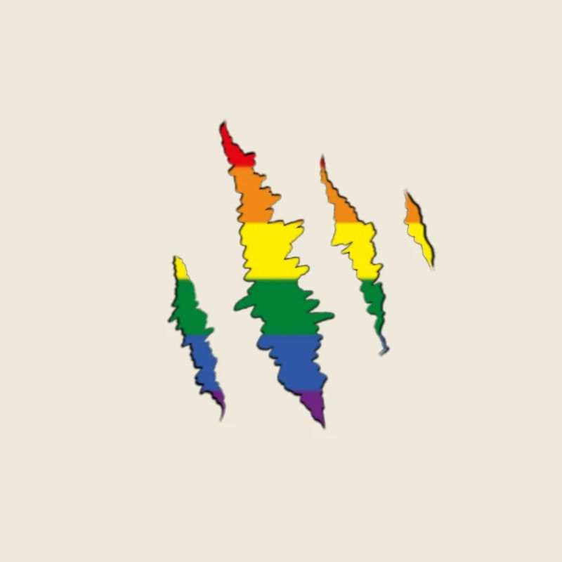 Regenbogen Kralle Kratzspur 
