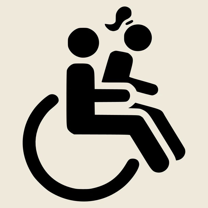 Utilisateur d’un fauteuil roulant avec une dame sur les genoux #