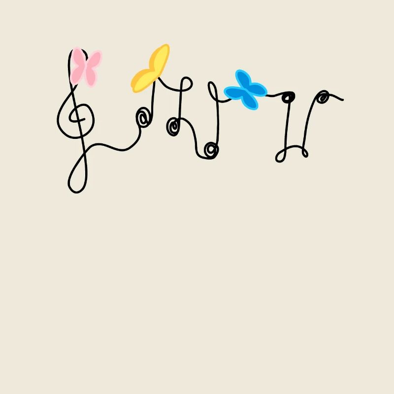 Harmony: Musical notes and butterflies