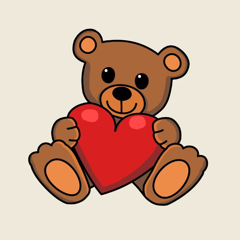 Teddy amour coeur câlin amitié Saint-Valentin