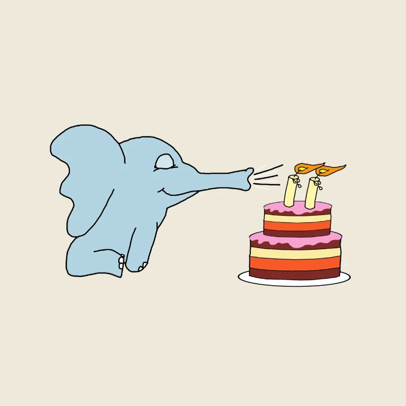 2e anniversaire de l'enfant éléphant