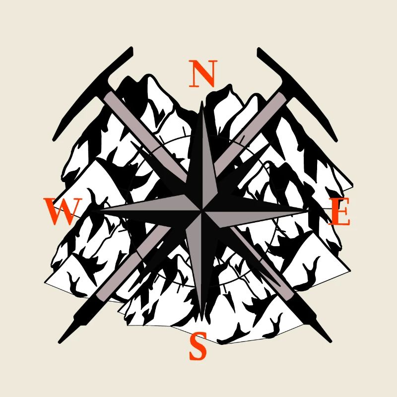 Mountain Peak Mountain Compass Pickaxe Mountain Sports