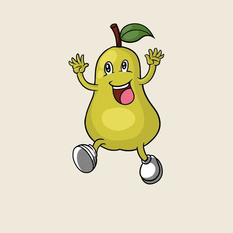 Comic Zeichnung einer glücklichen Birne