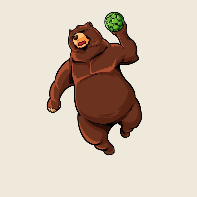Comic Bear joue au handball