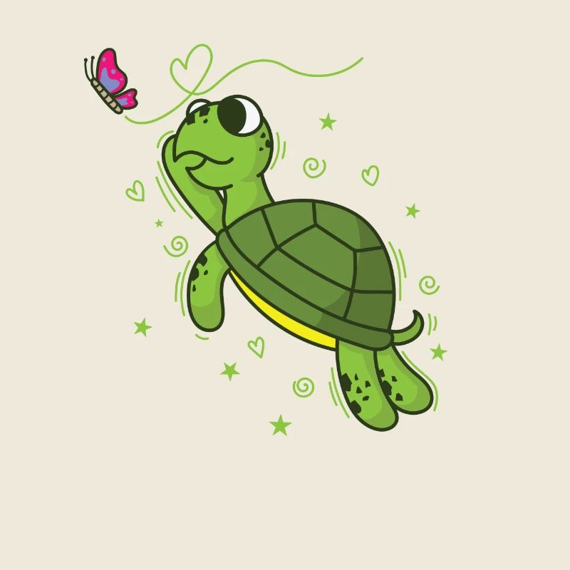 Tortue avec de l’eau de reptile papillon