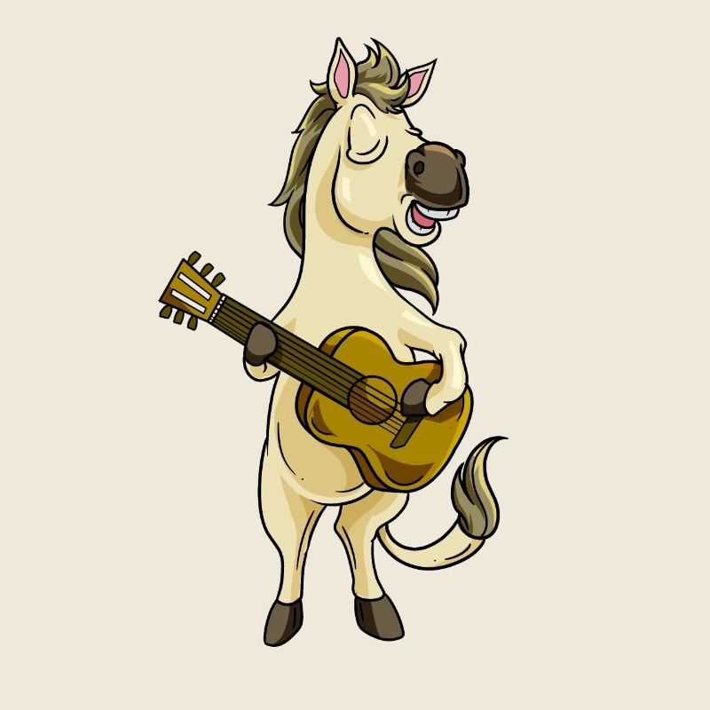 Comic horse plays guitar