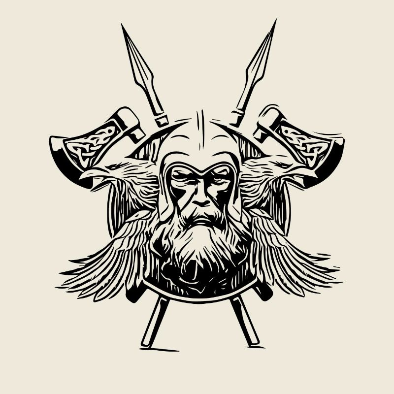 Odin Raben Wikinger Äxte