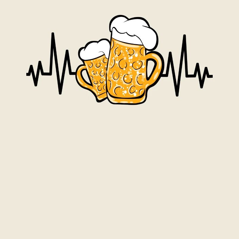 Bierglas mit Herzschlag Bier Puls EKG
