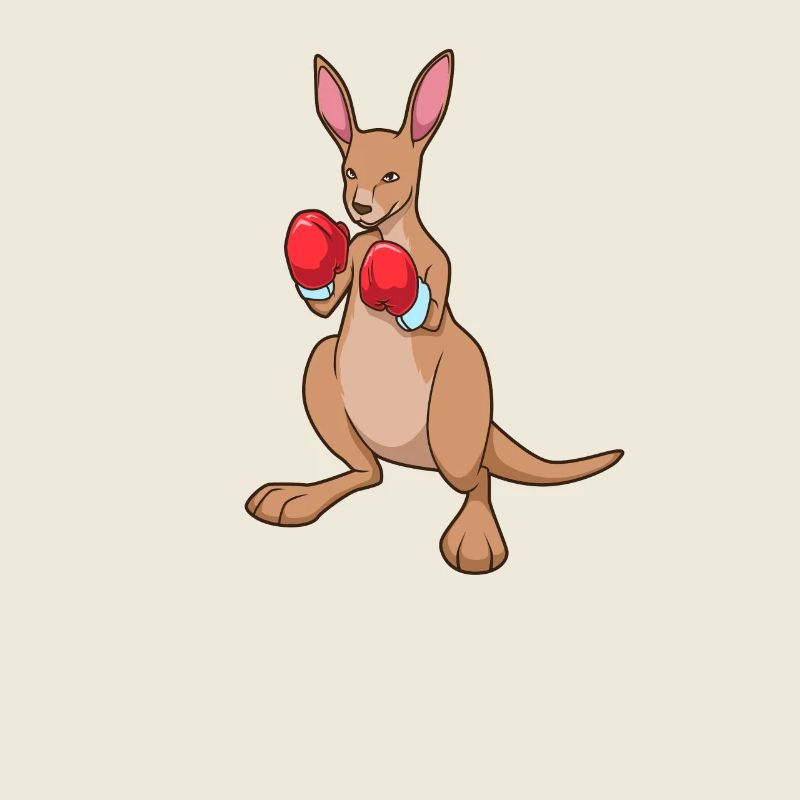 With boxing gloves - Cartoon Kangaroo Boxer